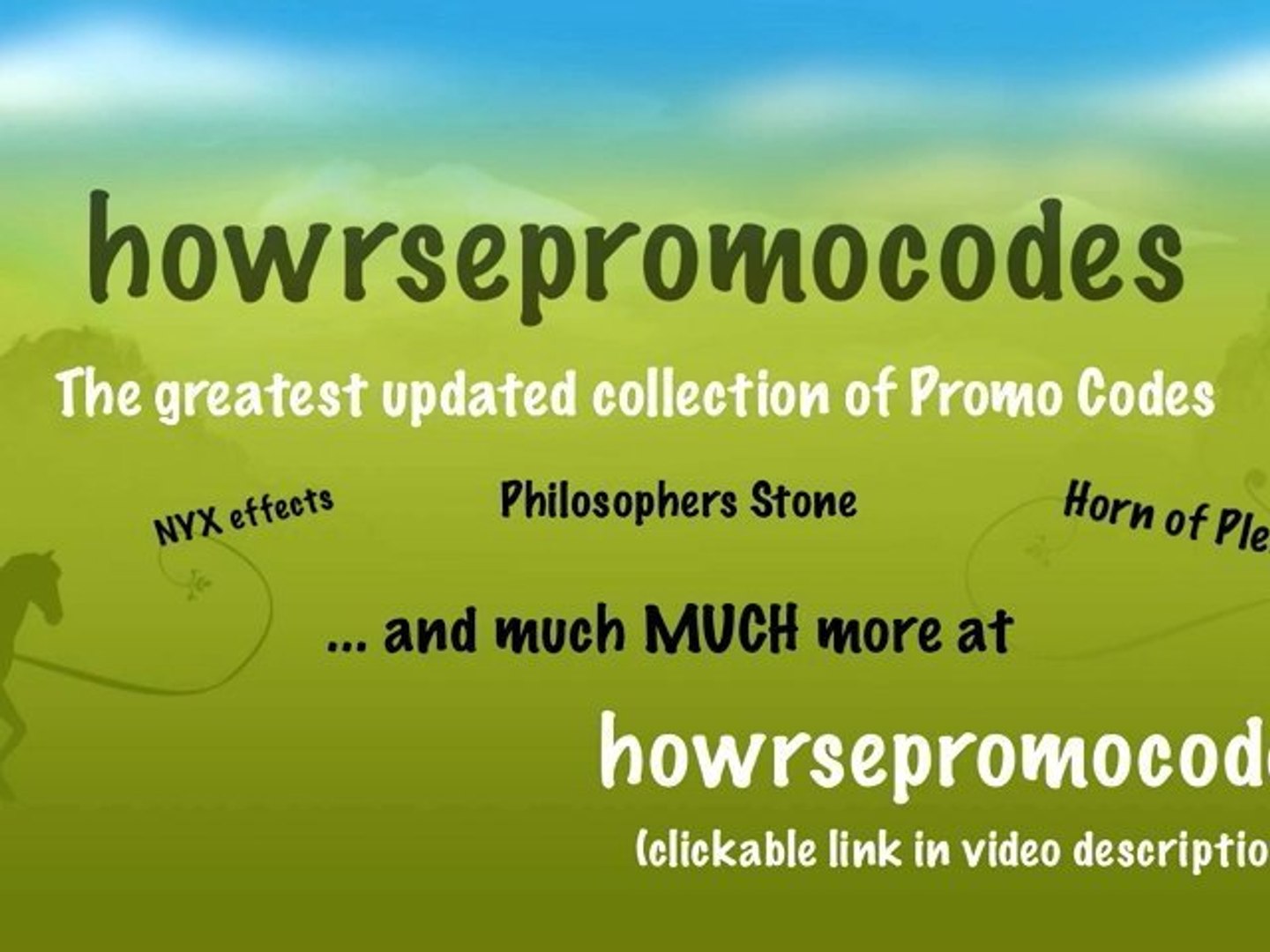 Howrse UPDATED Promo Codes - Video Dailymotion