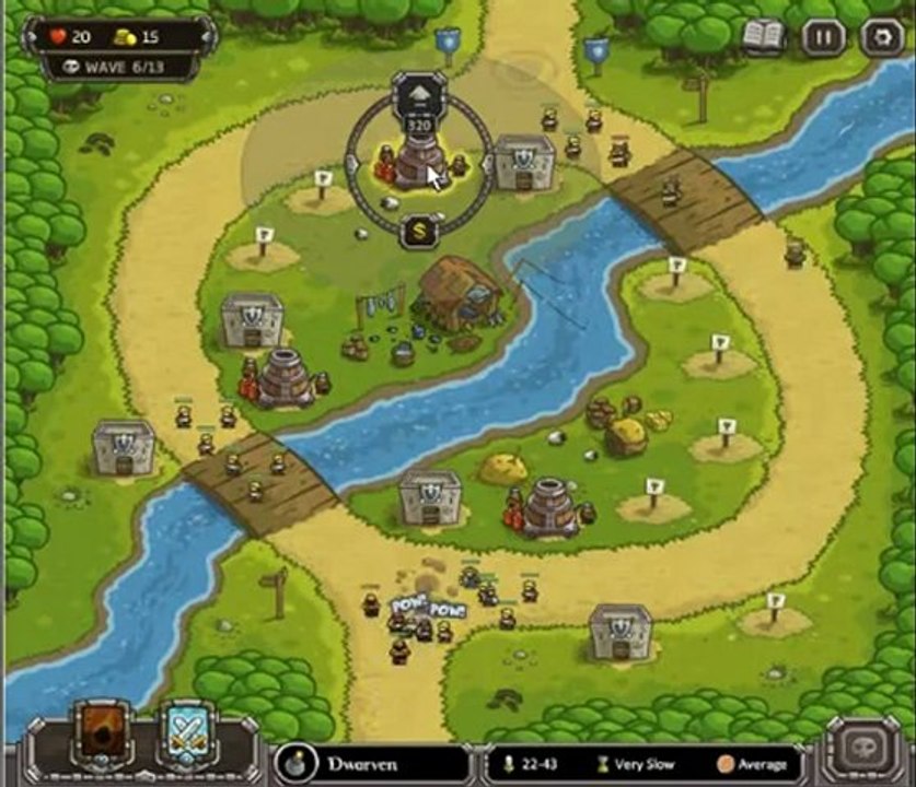 Kingdom Rush Walkthrough - Levels 1-5 - 3 Stars