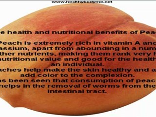 Health and nutritional benefits of Peach