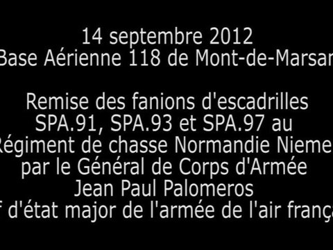Remise des Fanions d'escadrilles au Régiment de chasse Normandie Niemen