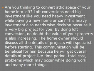 Advantages of Loft Conversion