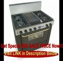 SPECIAL DISCOUNT 36 Pro-Style Dual-Fuel LP Gas Range with 4 Sealed Ultra High-Low Burners 3.69 cu. ft. Convection Oven Self-Cleaning and Double Sided Grill/Griddle Black with Brass