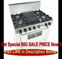 BEST PRICE 36 Pro-Style Dual-Fuel LP Gas Range with 4 Sealed Ultra High-Low Burners 3.69 cu. ft. Convection Oven Self-Cleaning and Double Sided Grill/Griddle White with Brass