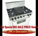 SPECIAL DISCOUNT 36 Pro-Style Dual-Fuel LP Gas Range with 4 Sealed Ultra High-Low Burners 3.69 cu. ft. Convection Oven Self-Cleaning and Double Sided Grill/Griddle White with Brass