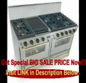 SPECIAL DISCOUNT 48 Pro-Style Gas Range with 6 Open Burners Vari-Flame Simmer on Front Burners 2.92 cu. ft. Manual Clean Ovens and Double Sided Grill/Griddle Stainless Steel with Brass