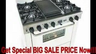 SPECIAL DISCOUNT 36 Pro-Style Dual-Fuel LP Gas Range with 4 Sealed Ultra High-Low Burners 3.69 cu. ft. Convection Oven Self-Cleaning and Double Sided Grill/Griddle