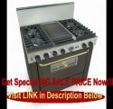 BEST BUY 36 Pro-Style Dual-Fuel Natural Gas Range with 4 Sealed Ultra High-Low Burners 3.69 cu. ft. Convection Oven Self-Cleaning and Double Sided Grill/Griddle Black with Brass