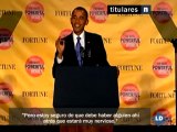 Cae el escudo presidencial en pleno discurso del presidente Obama
