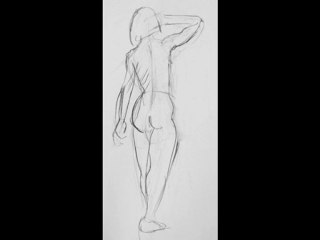 Dessin de nu artistique esquisses au fusain, nude art sketches