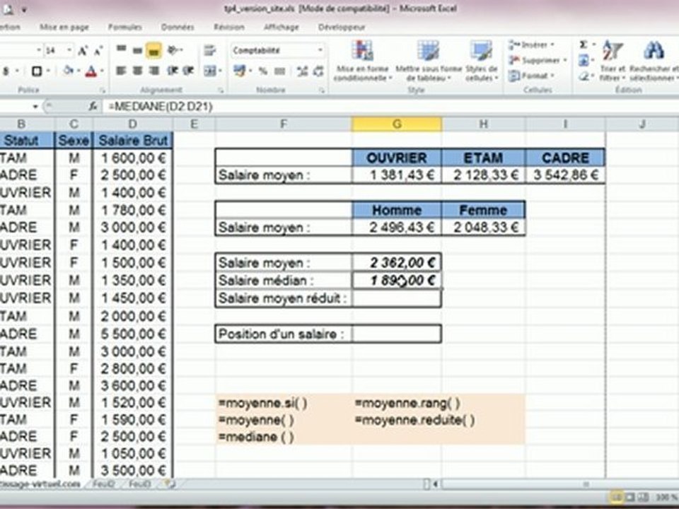 Correction Tp Excel 15