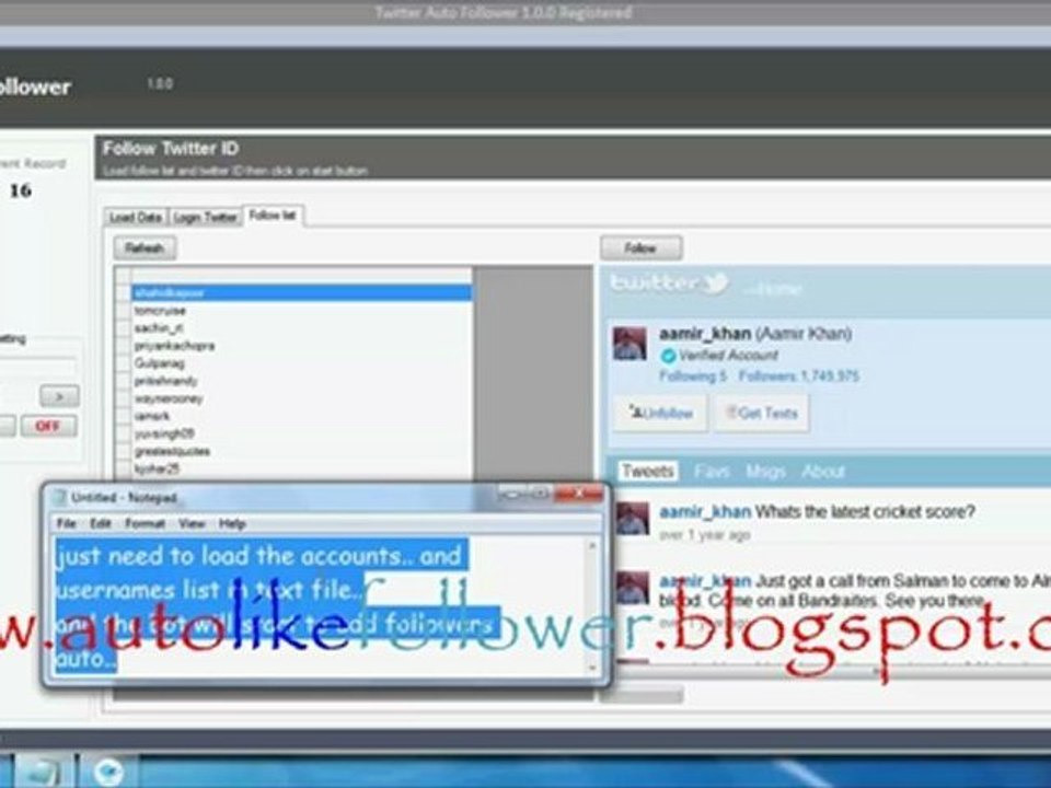 Twitter Facebook Auto Follower Bot increase followers on Twitter..