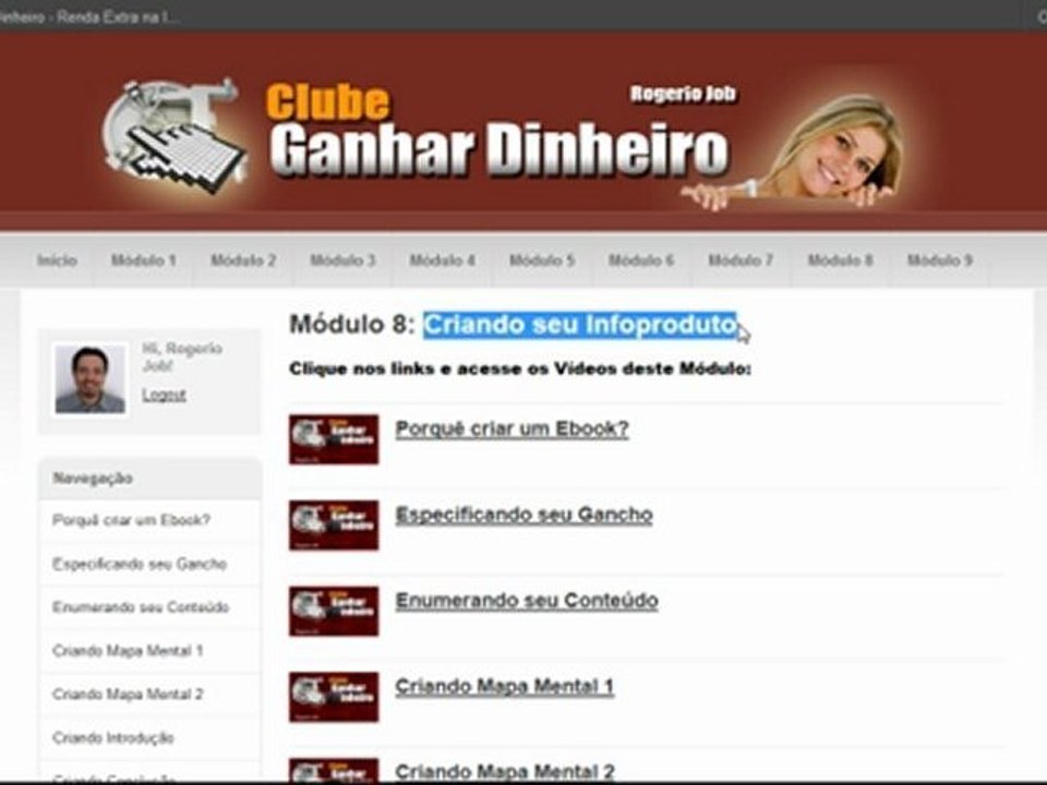 Clube Ganhar Dinheiro na internet na Internet - conheça a area de membros