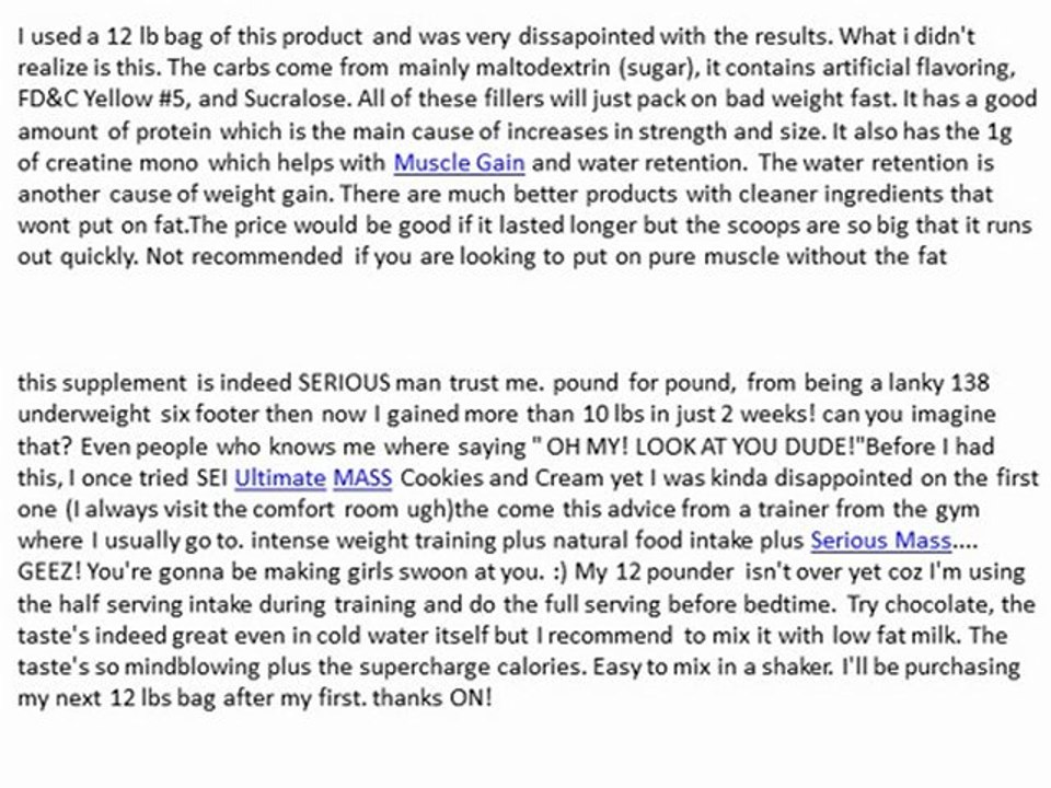 ON Serious Mass Reviews