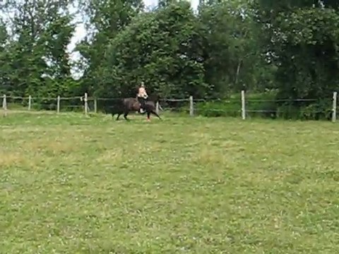 Amber et moi au galop dans le champs