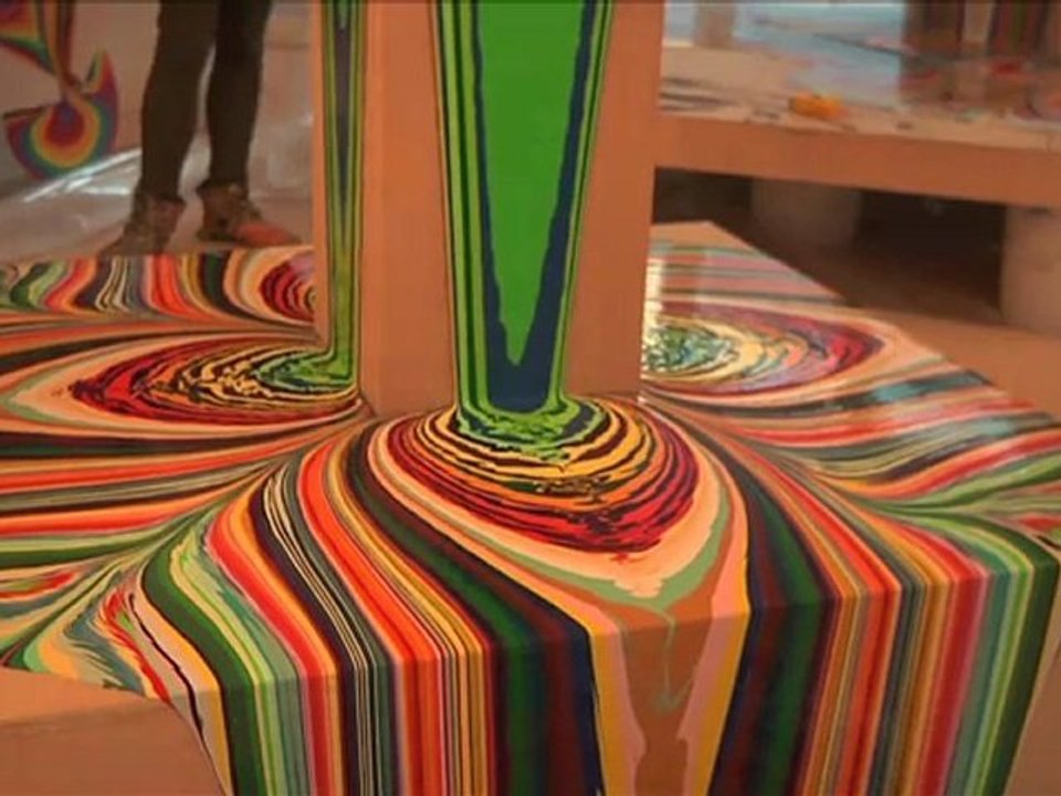 Coulées de peinture symétriques (Mandala)