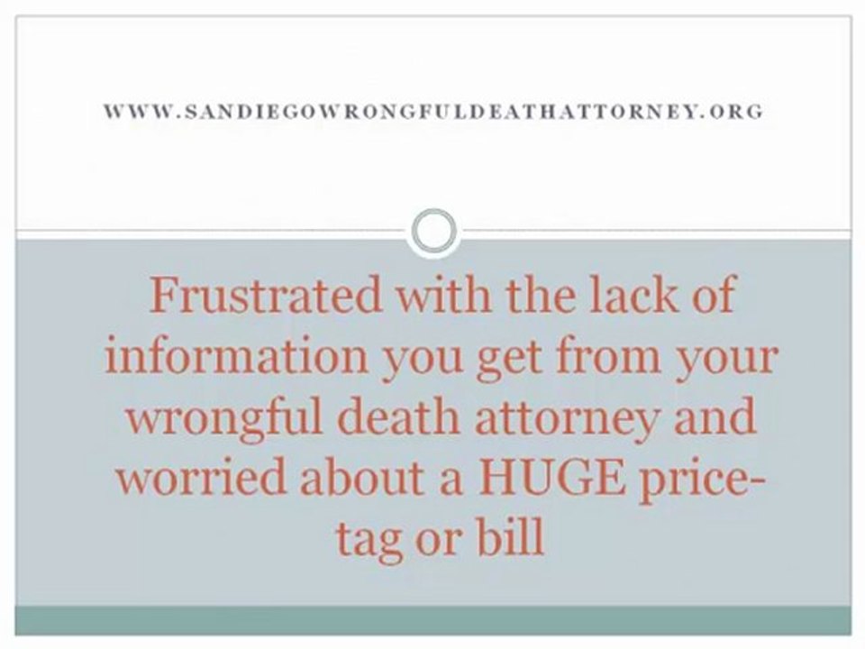 San Diego Wrongful Death Attorney