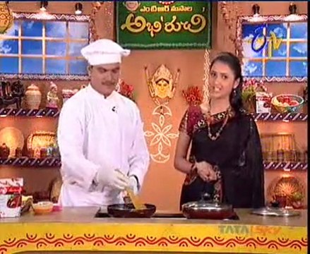 Abhiruchi - Recipes - Alu Ullikadala Curry, Rava Mamidi Tikkilu & Chenna Kaju Curry - 01