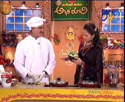 Abhiruchi - Recipes - Alu Ullikadala Curry, Rava Mamidi Tikkilu & Chenna Kaju Curry - 02