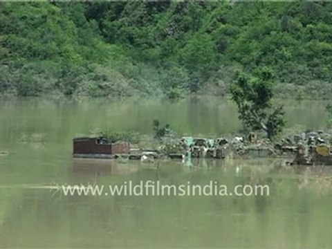 Tehri Dam in Uttarakhand, with submerged Tehri town