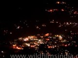 Night View of Landour bazaar and Mussoorie