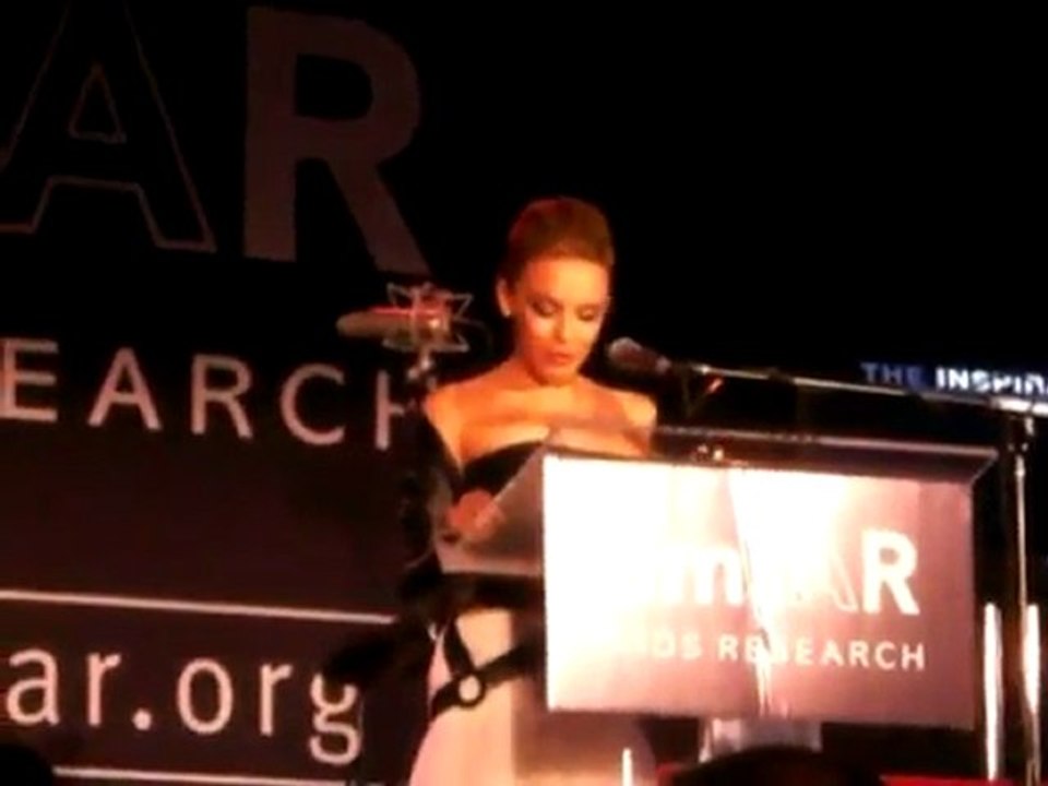 Kylie Minogue presenting at AMFAR's Inspiration Gala