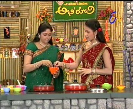Abhiruchi - Recipes - Vankaya Chinta Chiguru, Palakura Masala Vadalu & Anapakaya Vadiyalu Kura - 01