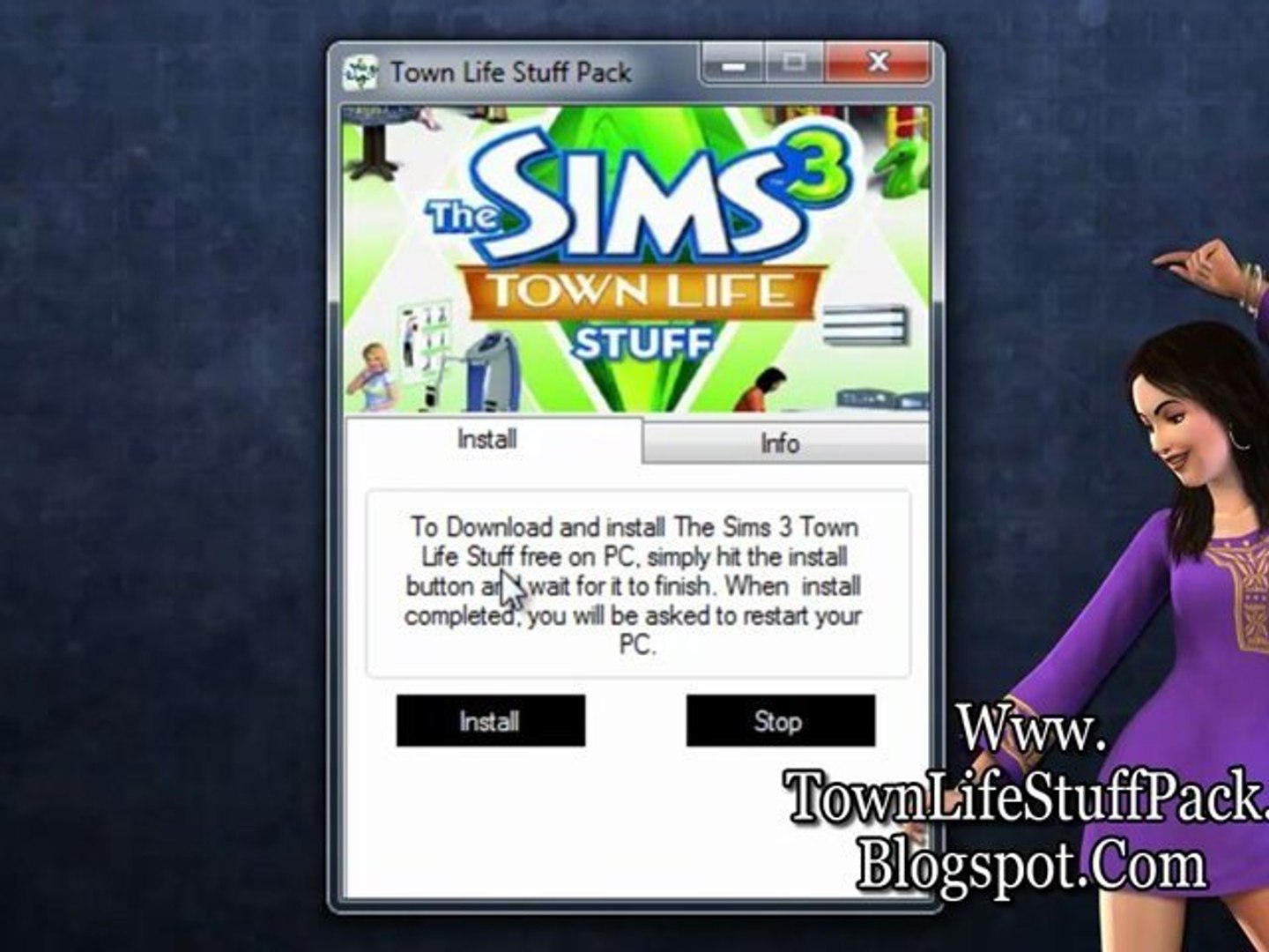 How to Install The Sims 3 Town Life Stuff Pack Free! - video
