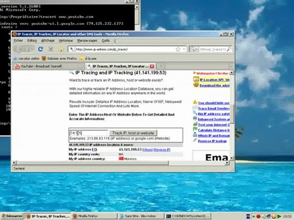 Trace IP addresses to a location