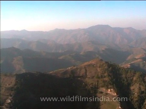 Aerial view of Himalayan mountains near Manali