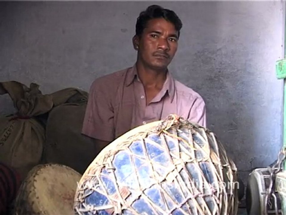 Drummer playing music, Pushkar