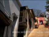 Uttarkashi town and a temple in Uttarakhand