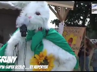 Grüny, le lapin SUPER  Ecolo & ... Reporter, aux Vieilles Charrues 2011