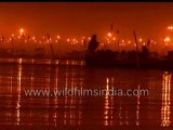 Night-time dip: Kumbh mela in India