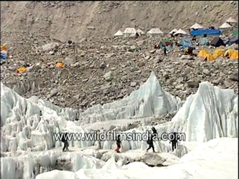 Tents on the Khumbu glacier - Everest Base Camp