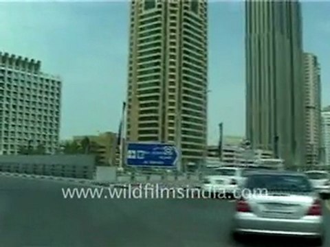 A drive through Dubai city in the Middle East
