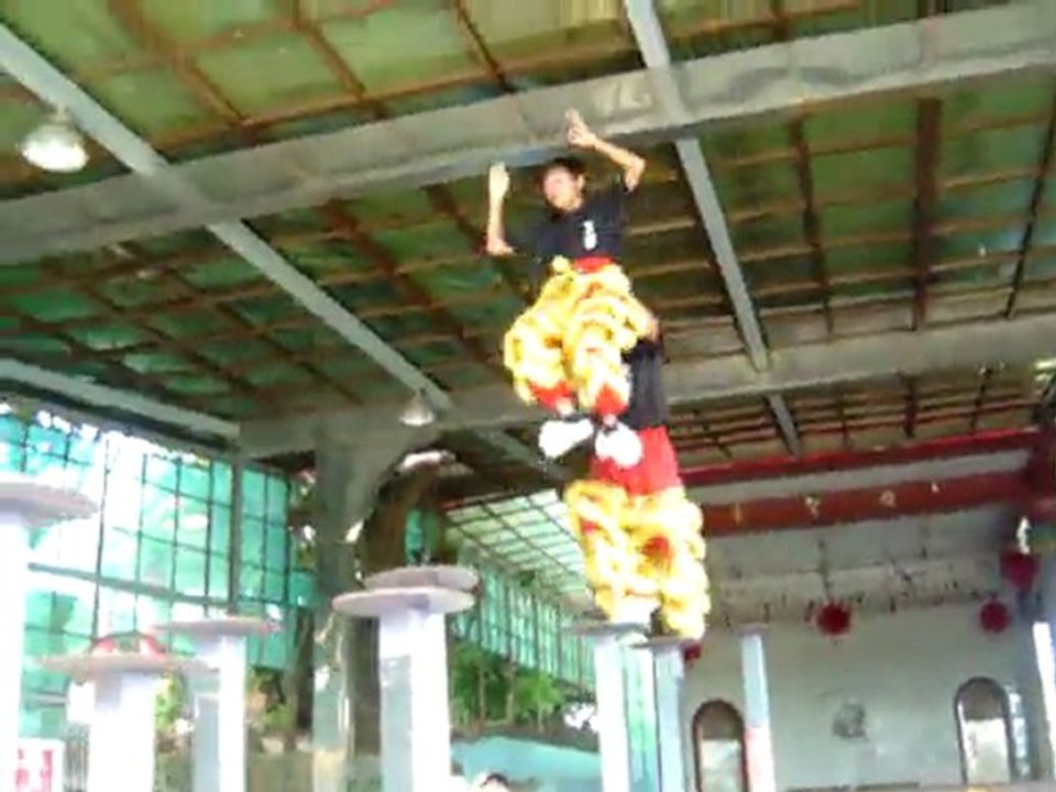 Practice of the Lion dance on Abatis (2)