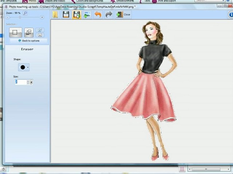 Cutting out elements with Studio-Scrap 4 - Scrapbooking Software