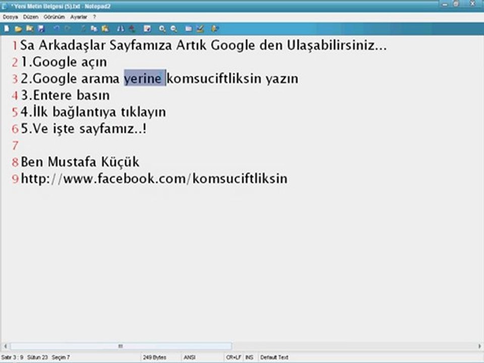 Sayfamıza Googledan Nasıl Ulaşılır