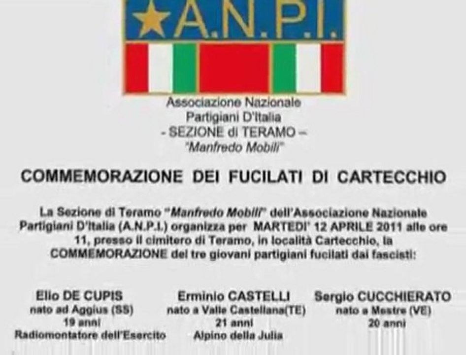 254- Commemorazione di tre partigiani fucilati a Teramo