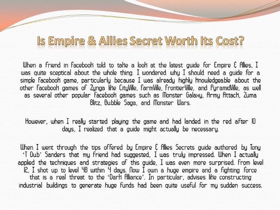 Amazing Empires and Allies Guide - Get Empire Cash Super Quick