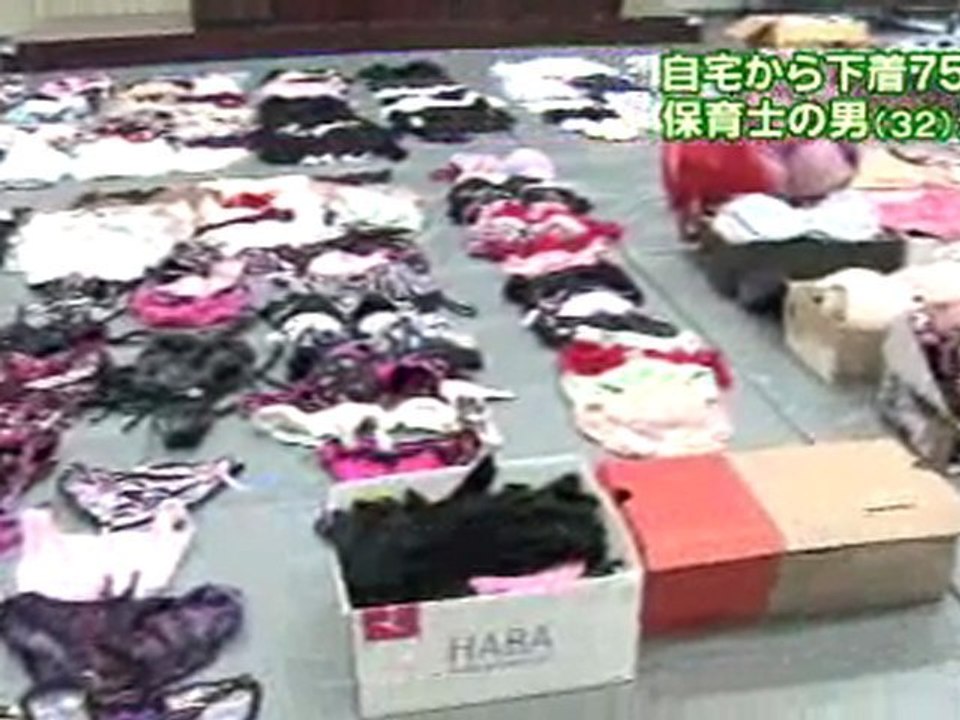 下着泥棒 Japanese Lingerie Thief  コインランドリーから女児用下着を盗んだ容疑で32歳保育士の男逮捕　自宅からは750枚