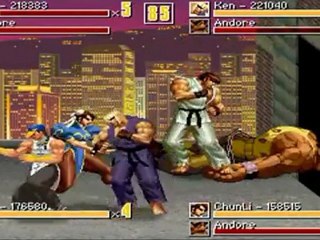 Rhythm Of Destruction Street Fighter Edition - 4 player Playthrough Stage 8 1-3