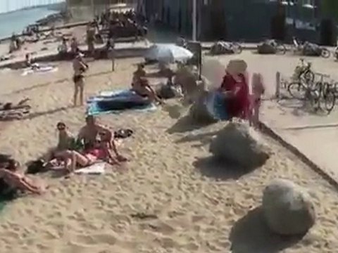 Sprung in den Sand Fail