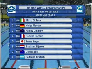 30/07/2011 : série du 50m dos (Camille Lacourt)