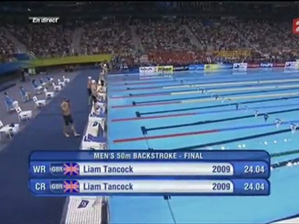 31/07/2011 : finale 50m dos (Camille Lacourt)