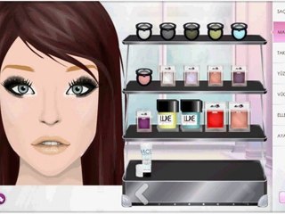 Stardoll Siyah-Koyu Yeşil-Beyaz Makyaj  -Black and white make up-