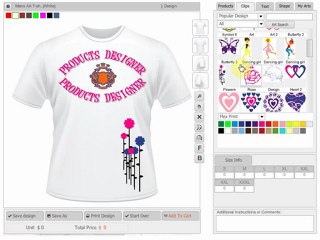Online Custom T Shirt Design Software Scripts and Application Tool by ProductsDesigner.com