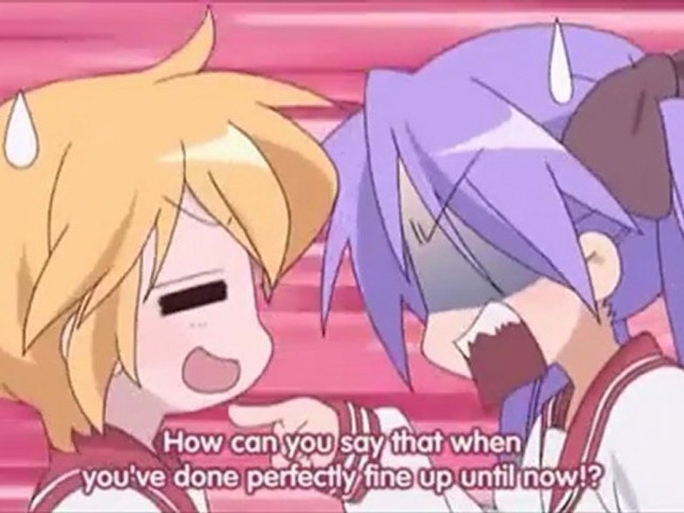 Lucky Star - Sleepy Konata Clip 2/Extremely Wild Kagami Clip 2 (English Sub)