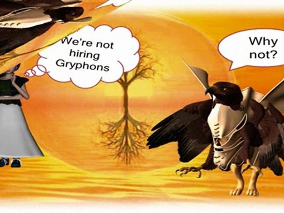 Gryphons apply for a job