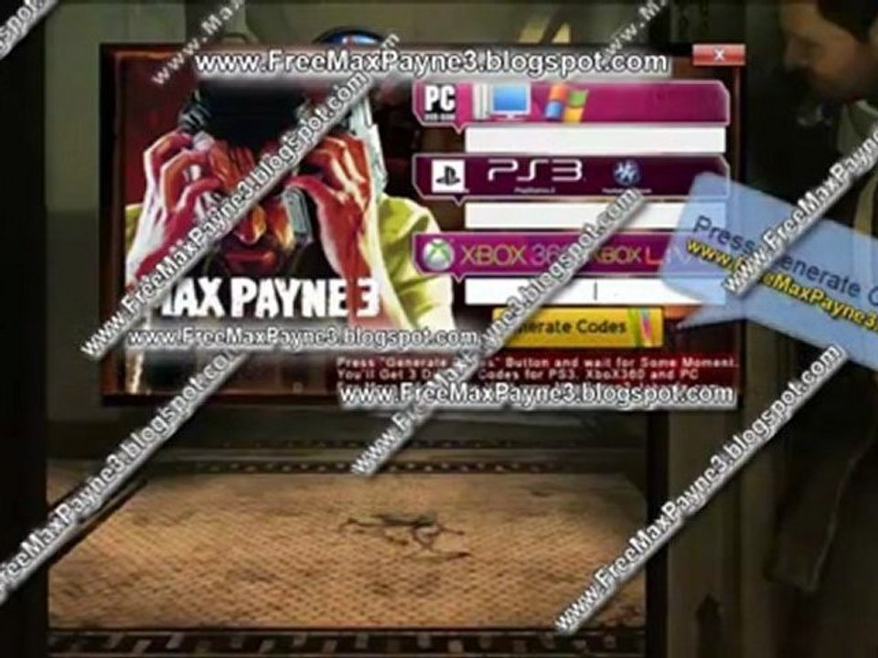 Max Payne 3 PS3 Redeem Code Generator